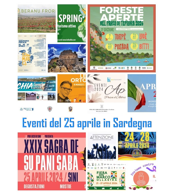 Eventi e sagre in Sardegna 25 aprile 2024