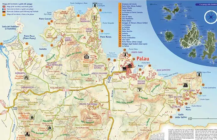 Cartina Spiagge Palau